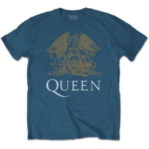 Queen tričko Crest Modrá XL
