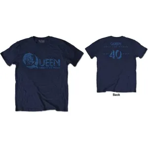 Queen tričko News of the World 40th Vintage Logo Modrá XXL