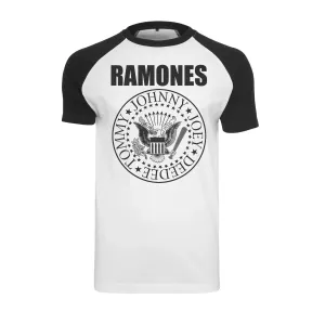 Mr. Tee Ramones Circle Raglan Tee wht/blk - Size:XL