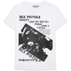 Sex Pistols tričko Manchester Flyer Biela 3XL