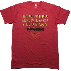 The Beatles tričko Sgt Pepper Stacked Červená L