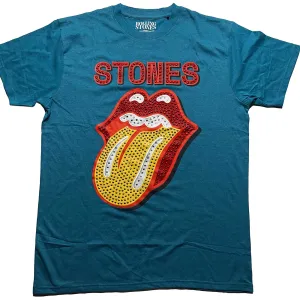 The Rolling Stones tričko Dia Tongue Havajská modrá S