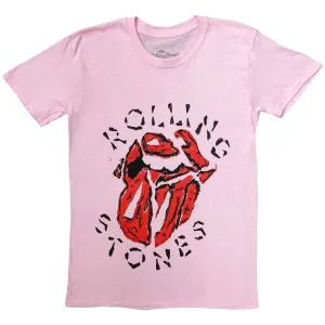 The Rolling Stones tričko Hackney Diamonds Painted Tongue Ružová M