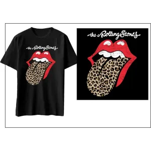 The Rolling Stones tričko Leopard Print Tongue Čierna M