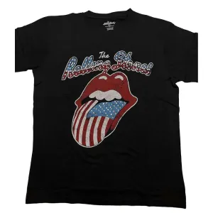 The Rolling Stones tričko USA Tongue Čierna L