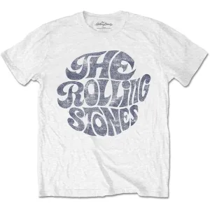 The Rolling Stones tričko Vintage 70s Logo Biela L