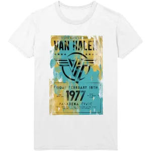 Van Halen tričko Pasadena '77 Biela M