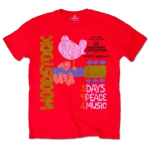 Woodstock tričko Classic Vintage Poster Červená M