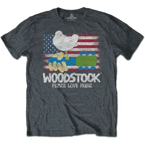 Woodstock tričko Flag Šedá XXL