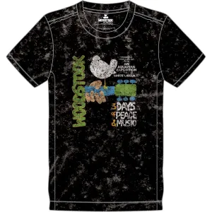 Woodstock tričko Poster Čierna M