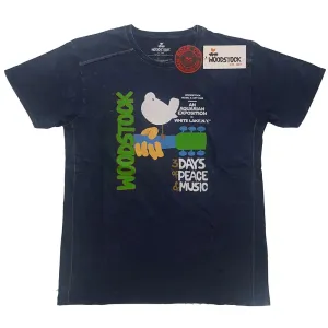 Woodstock tričko Poster Modrá L