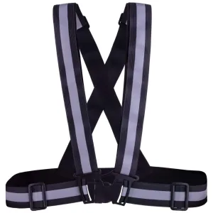 Runto X05 Elastická športová reflexná vesta s nastaviteľnými popruhmi, čierna, veľkosť