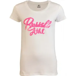 Russell Athletic SEQUINS S/S  CREWNECK TEE SHIRT Dámske tričko, biela, veľkosť XL