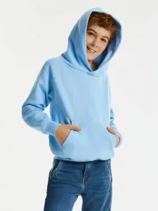Błękitna bluza dziecięca z kapturem Hooded Sweatshirt Russell