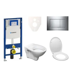 Cenovo zvýhodnený závesný WC set Geberit do ľahkých stien / predstenová montáž + WC S-Line S-line Pro 111.300.00.5ND6