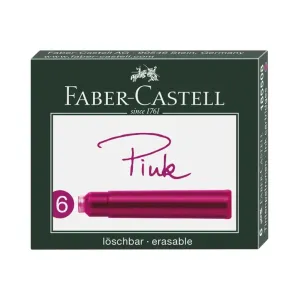 FABER-CASTELL atramentová, krátka, ružová – balenie 6 ks