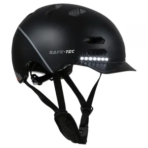 Smart helma SafeTec SK8, L, LED smerovka, bluetooth, čierna
