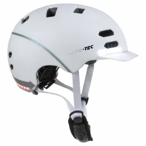 Smart helma SafeTec SK8, M, LED smerovka, bluetooth, biela