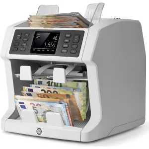 Počítačka bankoviek na netriedené počítanie s funkciou triedenia Safescan