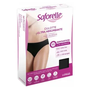 Saforelle CULOTTE ULTRA ABSORBANTE 34/36 menštruačné nohavičky, čierna farba 1x1 ks