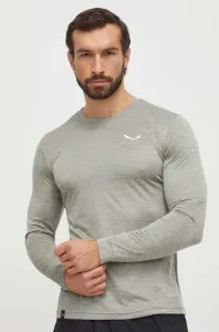 Športové tričko s dlhým rukávom Salewa Puez Melange šedá farba, melanžové