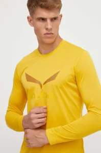Športové tričko s dlhým rukávom Salewa Solidlogo žltá farba, s potlačou