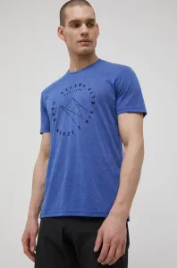 Športové tričko Salewa Alta Via modrá farba, s potlačou