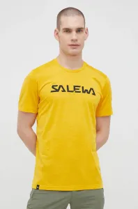 Športové tričko Salewa Puez Hybrid 2 žltá farba, s potlačou #7241553