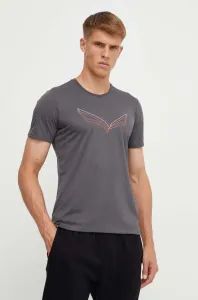 Športové tričko Salewa Pure Eagle Frame Dry šedá farba, s potlačou, 00-0000028448
