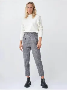 Grey Checkered Shortened Trousers Salsa Jeans - Ladies #619657