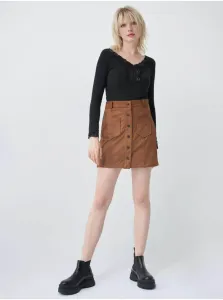 Brown mini skirt in suede finish Salsa Jeans - Women #619623