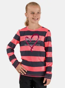 Ružovo-šedé dievčenské pruhované tričko SAM 73