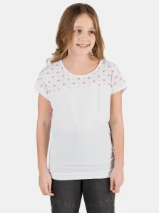 Biele dievčenské vzorované tričko SAM 73 #680403