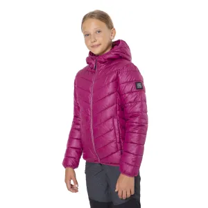 Tmavoružová dievčenská prešívaná zimná bunda s kapucňou SAM 73 Hermiona #588719