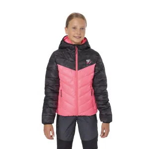 Čierno-ružová dievčenská zimná prešívaná bunda SAM 73 Terri #588220