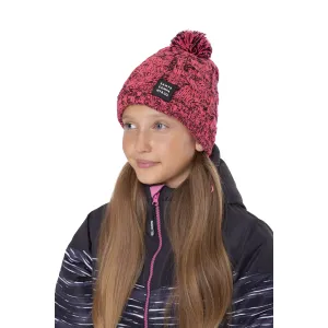 Čierno-ružová dievčenská zimná čiapka s brmbolcom Sam 73 Gloria