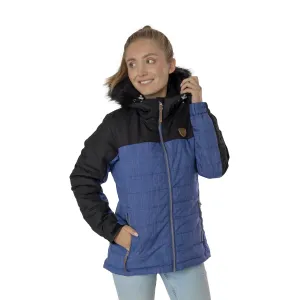 Čierno-modrá dámska zimná bunda s kapucou SAM 73 #339010