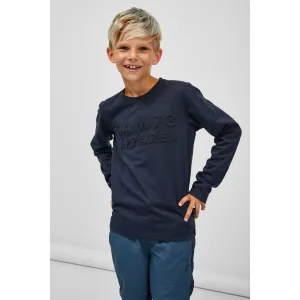 Tmavomodré chlapčenské tričko s dlhým rukávom SAM 73 Celdor