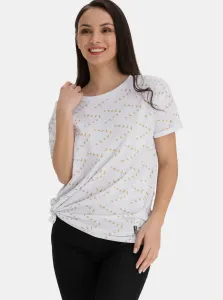 Biele dámske vzorované voľné tričko SAM 73