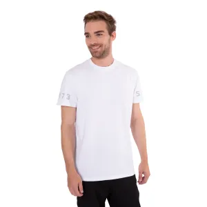 Biele pánske tričko s potlačou SAM 73