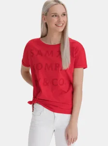 Červené dámske voľné tričko s potlačou SAM 73