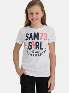 Biele dievčenské tričko s potlačou SAM 73 #680495
