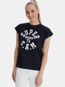 Tmavomodré dámske tričko s potlačou SAM 73 #677335