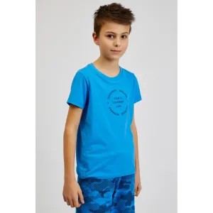 Modré chlapčenské bavlnené tričko s potlačou SAM73 Pyrop #5676644