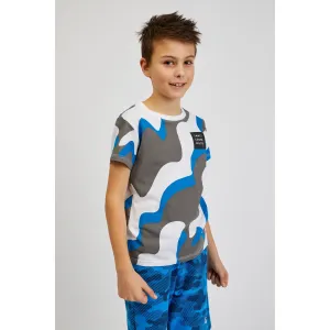 Šedo-modré chlapčenské vzorované tričko SAM 73 Oscar #5630773