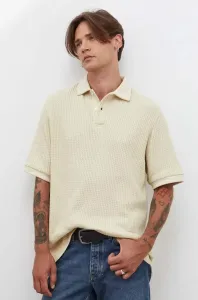 Bavlnené polo tričko Samsoe Samsoe béžová farba, jednofarebný #8766737