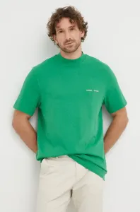 Bavlnené tričko Samsoe Samsoe Norsbro zelená farba, jednofarebné, M20300010 #186910