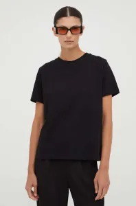 Bavlnené tričko Samsoe Samsoe CAMINO čierna farba, F00012400