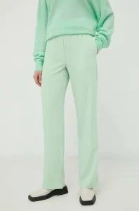 Nohavice Samsoe Samsoe Hoys dámske, zelená farba, rovné, vysoký pás, F16304674