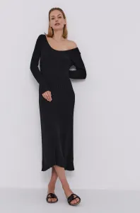 Šaty Samsoe Samsoe čierna farba, maxi, áčkový strih #173790